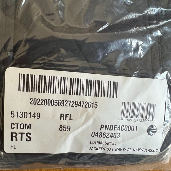 NEW Barbour Millfire Hooded Quilted Jacket navy blue US 10 12 hood tartan plaid - Picture 3 of 15